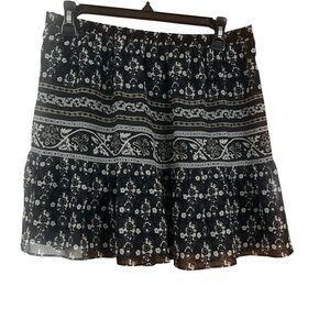 Madewell Black and White Patterned Skirt